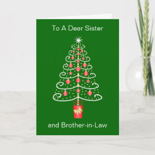 Christmas Tree Sister And Brother-In-Law Christmas Holiday Card