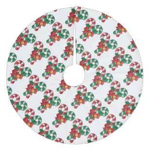 Christmas Tree Skirt/Candy Cane Fleece Tree Skirt