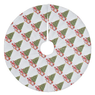 Christmas Tree Skirt/Christmas Tree and Gifts Fleece Tree Skirt