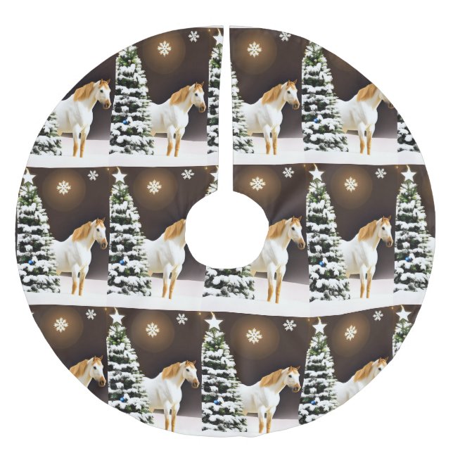 Christmas tree skirt horse Customisable (Front)