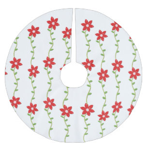 Christmas Tree Skirt Poinsettia 