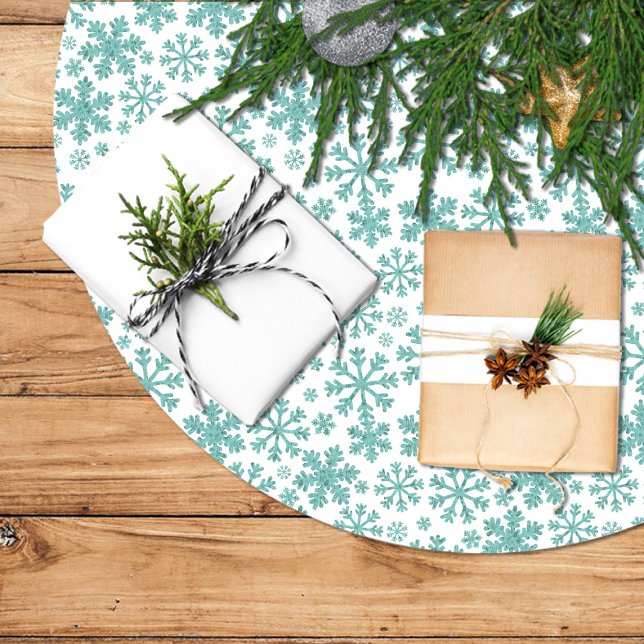 Christmas tree skirt, snow flakes design brushed polyester tree skirt (Creator Uploaded)