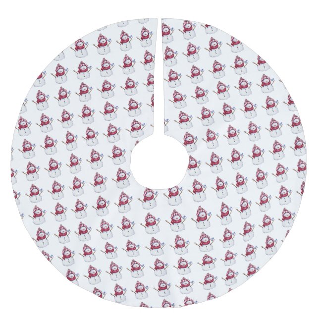 Christmas Tree Skirt Snowman  (Front)