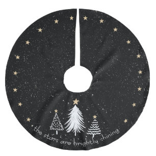 Christmas Tree Skirt with Gold Stars