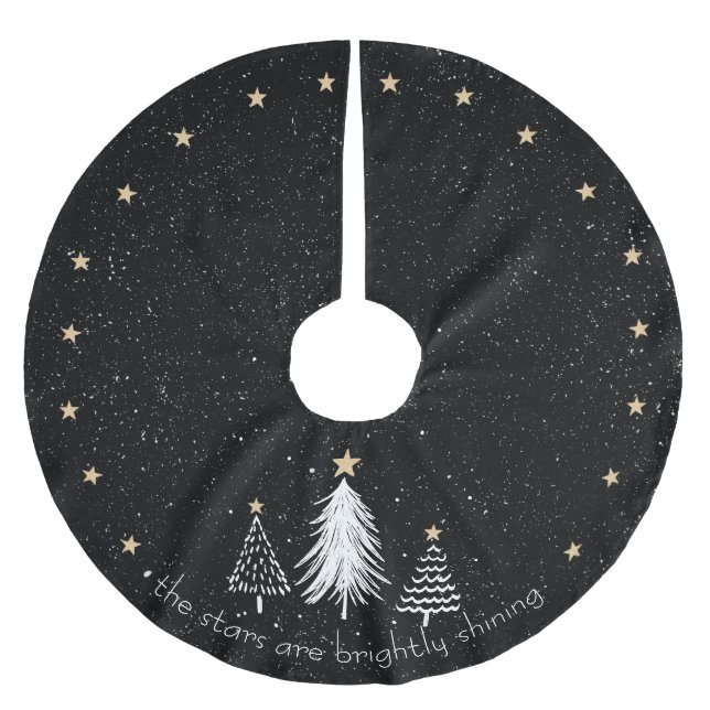 Christmas Tree Skirt with Gold Stars (Front)