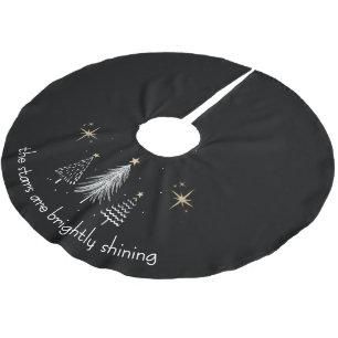 Christmas Tree Skirt with Gold Stars