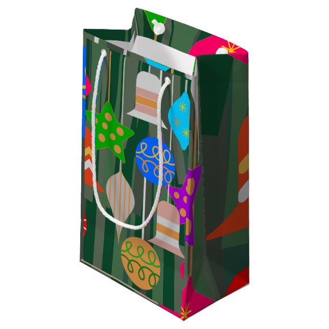 Christmas Tree Small Gift Bag (Front Angled)