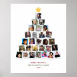 Christmas Tree Snapshots Art Poster<br><div class="desc">Customise this Christmas tree collage with your own photos for a great gift for family, friends and teachers! Simply select each sample photograph in the customizer and replace it with your own. Cropping all of your photos to a square format will make the process faster. Contact me if you have...</div>