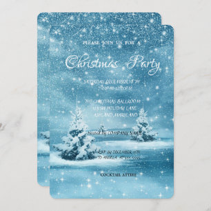 Christmas Tree, Snow CorporateChristmas Party Invitation