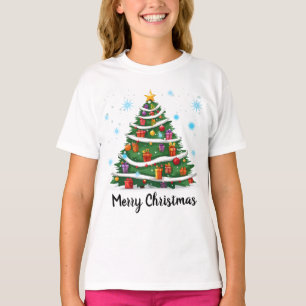 Christmas Tree Snow Decorations Presents Animated  T-Shirt