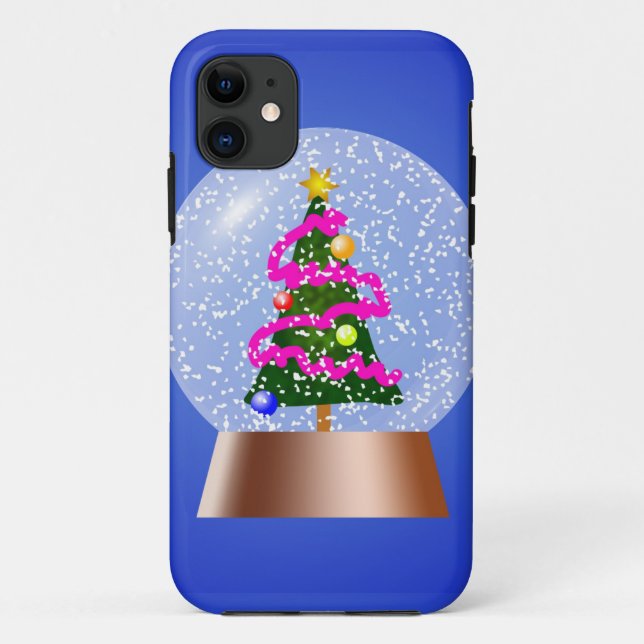 Christmas Tree Snow Globe Case-Mate iPhone Case (Back)