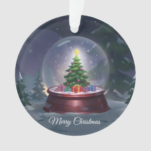 Christmas Tree Snow Globe  Ornament