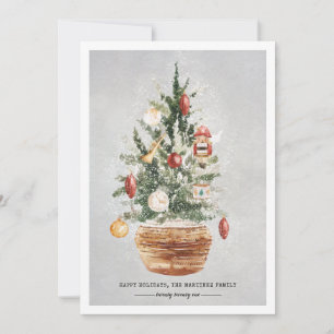 Christmas Tree Snow Happy Holidays Christmas Card