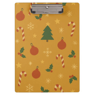 Christmas Tree, Snowflake & Holly Repeating  Clipboard