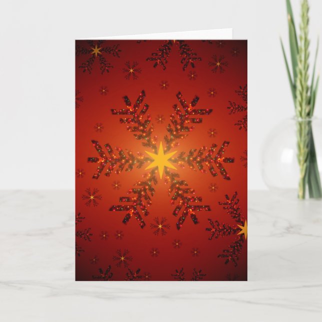 Christmas Tree Snowflake (Original) Holiday Card (Front)