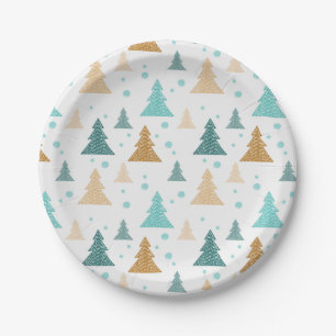 Christmas tree snowflake paper plate
