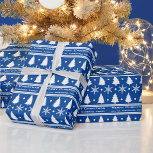 Christmas Tree Snowflake Pick Your Colour  Wrapping Paper
