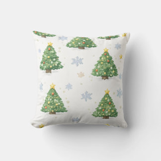 Christmas Tree Snowflake Pillow