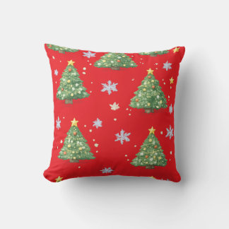Christmas Tree Snowflake Pillow