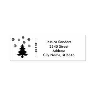 Christmas tree snowflakes holiday self-inking stamp