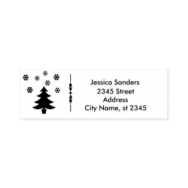 Christmas tree snowflakes holiday self-inking stamp (Design)