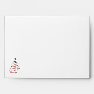 Christmas Tree Snowflakes Red Wedding Envelope