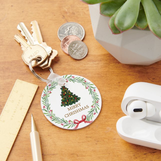 Christmas Tree Snowman Christmas Party  I Key Ring (Desk)
