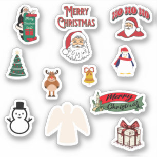 Christmas tree snowman elk angel penguin set of