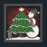 Christmas Tree Snowman Surprise Art Print Jewellery Box<br><div class="desc">You are viewing The Lee Hiller Design Collection. Apparel,  Gifts & Collectibles Lee Hiller Photography or Digital Art Collection. You can view her Nature photography at http://HikeOurPlanet.com/ and follow her hiking blog within Hot Springs National Park.</div>