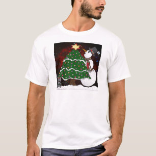 Christmas Tree Snowman Surprise Art Print T-Shirt