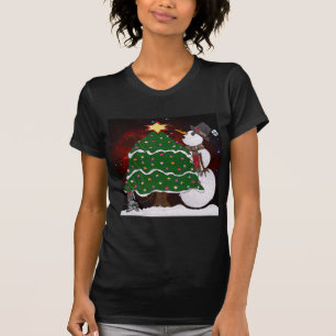 Christmas Tree Snowman Surprise Art Print T-Shirt