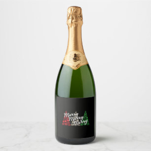 CHRISTMAS TREE SPARKLING WINE LABEL
