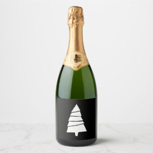 Christmas tree sparkling wine label