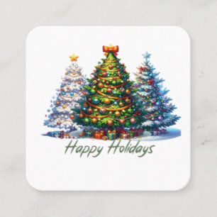 Christmas tree square business card