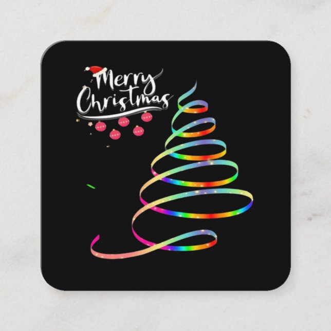  Christmas Tree   Square Business Card (Front)