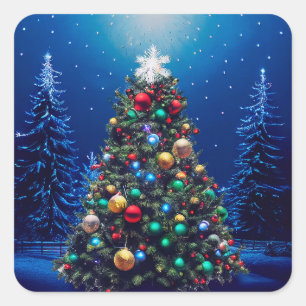 Christmas Tree Square Sticker