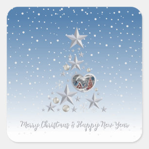 Christmas tree square sticker