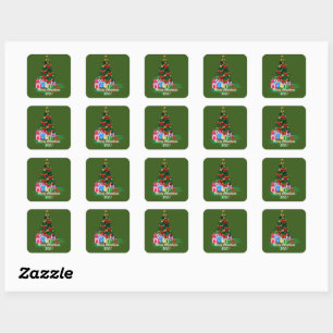 Christmas Tree Square Sticker