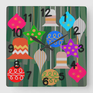Christmas Tree Square Wall Clock