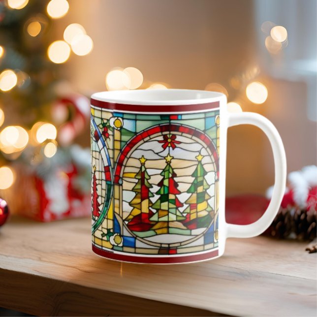 Christmas Tree Stain Glass Art Christmas Mug (Creator Uploaded)