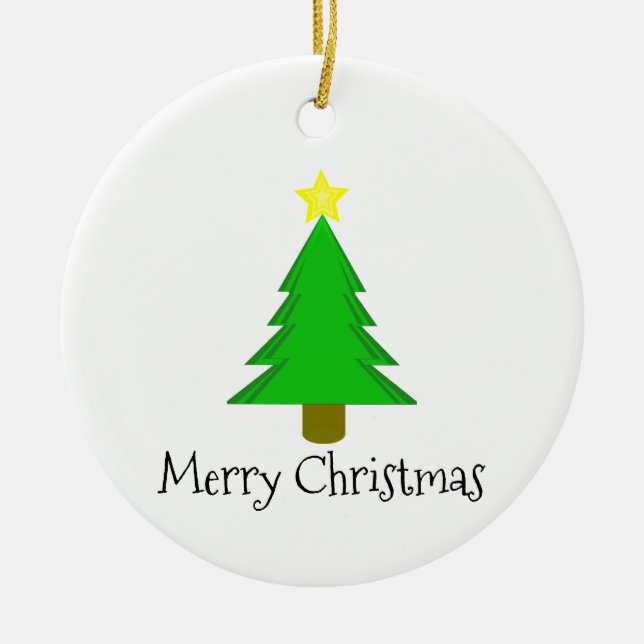 Christmas Tree Star Ceramic Ornament (Front)