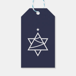 Christmas Tree Star of David Gift Tags