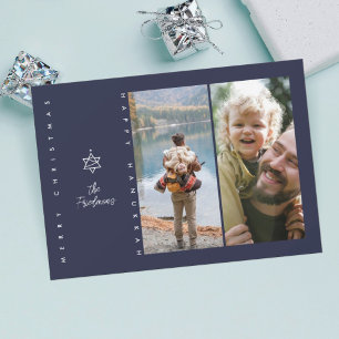Christmas Tree Star of David Holiday Card
