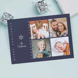 Christmas Tree Star of David Holiday Card