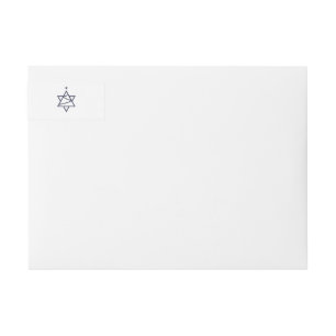 Christmas Tree Star of David Wrap Around Label