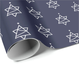 Christmas Tree Star of David Wrapping Paper