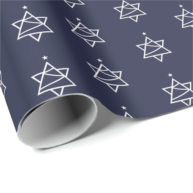 Christmas Tree Star of David Wrapping Paper (Roll Corner)