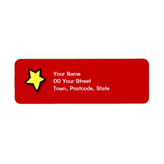 Christmas Tree Star red Return Address Label (Front)