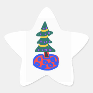 Christmas Tree Star Sticker