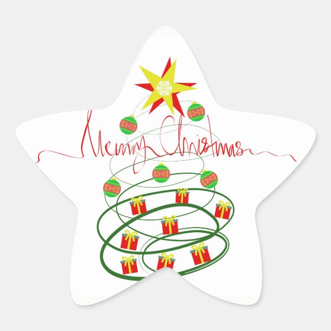 Christmas tree star sticker (Front)